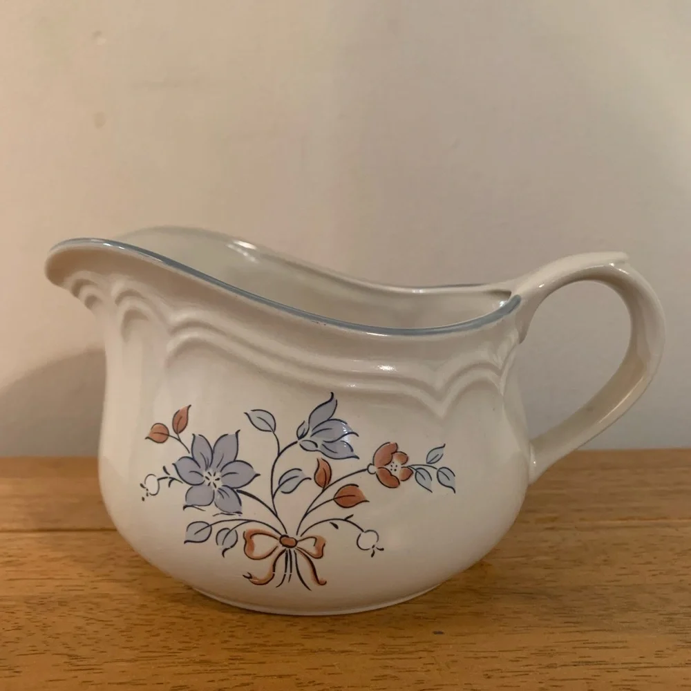 Cordella Blue Bonet Large Gravy Boat Stoneware Collection Vintage